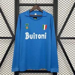 87-88 Napoli Home Retro Kit Vintage Long Sleeve Shirt AAAAJersey Dropship Yupoo
