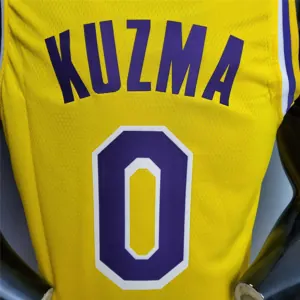 KUZMA #0 Lakers Round neck yellow 2