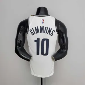 75th Anniversary Simmons #10 Nets White NBA Jersey 9