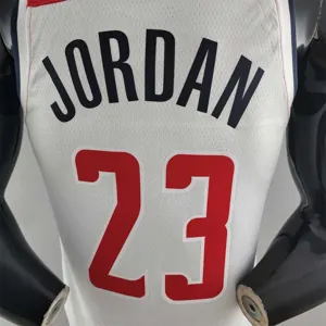 75th Anniversary JORDAN #23 Wizards Black Red White NBA Jersey 1