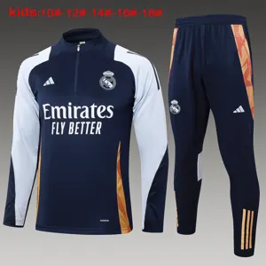 24-25 Real Madrid Kids Long Sleeve Training Suit Football Shirts