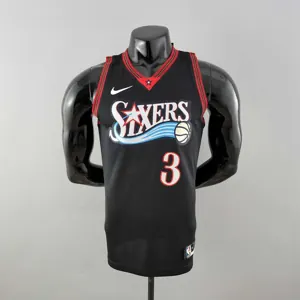 Retro Philadelphia 76ers Iverson #3 big meteor black NBA Jersey