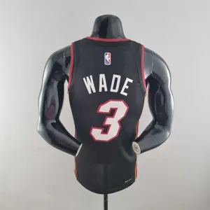 75th Anniversary Miami Heat WADE #3 black NBA Jersey 4