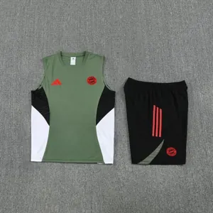 25-26 Bayern Munich Green&Black Training Kits Football Vest Suits 2
