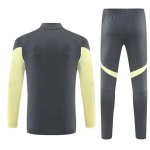 25-26 Real Madrid Grey&Yellow Training Kits Long Football Tracksuits 2