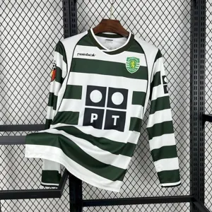 01-03 Sporting Lisbon Home Retro Long Sleeve Kit Vintage Shirt Soccer AAAAJersey Yupoo