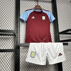 24-25 Aston Villa Home Kid Kits Youth Apparels Football AAAAJersey Yupoo 5