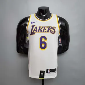 James #6 Lakers Round neck white