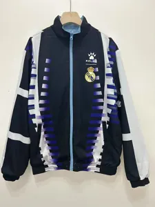 97-98 Real Madrid Retro Trench Coat Reversible Windbreaker Double-Sides Jacket