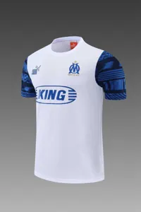 22-23 Marseille Training Suit Short Sleeve Kit White Grey 9