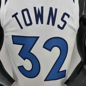 75th Anniversary Minnesota Timberwolves TOWNS#32 Royal White NBA Jersey 7