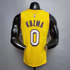 KUZMA #0 Lakers V-neck City Edition yellow 7
