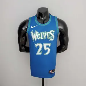 75th Anniversary 2202 Season ROSE#25 Minnesota Timberwolves City Edition Blue NBA Jersey