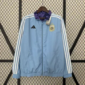 2024 Argentina Blue and Purple Reversible Windbreaker Double-Sides Jacket Football Replicas Yup 8