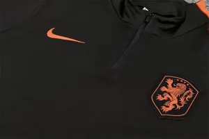 2026 Netherlands Mens Kit Black Half Pull Training Suit Yupoo 7 4