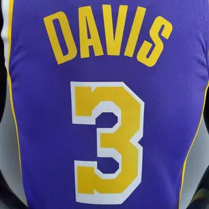 New Lakers Jordan DAVIS#3 Theme Purple Round Neck 8