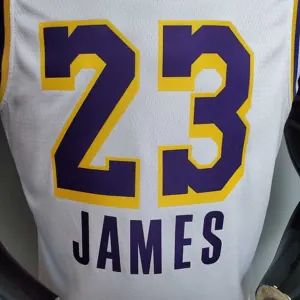 New James #23 Lakers Round neck white 3