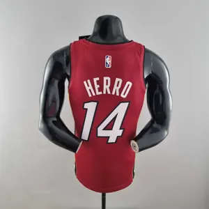 75th Anniversary Miami Heat Jordan HERRO#14 Burgundy NBA Jersey 4
