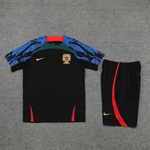 2022 Portugal Training Suit Short Sleeve Kit Black 15