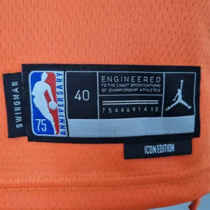 75th Anniversary BOOKER#1 Phoenix Suns Jordan Theme Orange NBA Jersey 6