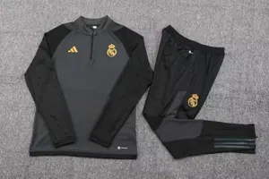 23-24 Real Madrid Long Sleeve Kits Black Training Suit Football Jerseys Yupoo 1