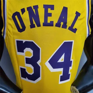O'Neal #34 Lakers Round neck yellow 5