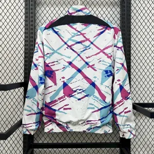 25-26 Barcelona White&Blue Trench Coat Reversible Windbreaker Double-Sides Jacket 5