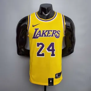 New Bryant #24 Lakers Commemorative Edition Round neck yellow 6