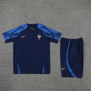 2022 France Training Suit Short Sleeve Kit Blue 4