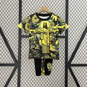 24-25 Brazil Jesus Yellow Special Kid Kits Youth Apparels AAAAJersey Supplier Yupoo