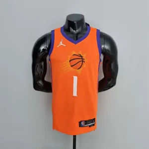 75th Anniversary BOOKER#1 Phoenix Suns Jordan Theme Orange NBA Jersey