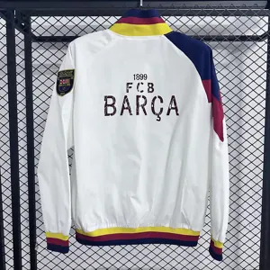 25-26 Barcelona White Windbreaker Jackets AAAAJersey Dropship Yupoo 1