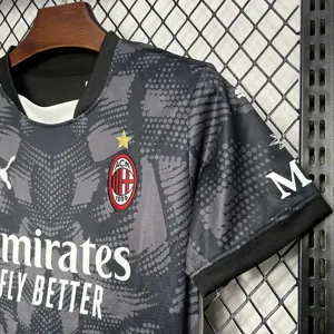 24-25 AC Millan Goalkeeper Kid Kits Black Youth Apparels AAAAJersey Supplier Yupoo 2