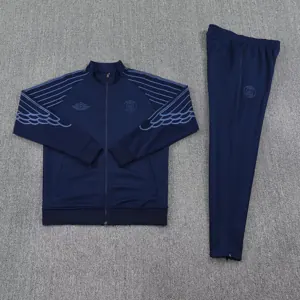 25-26 PSG Navy Football Tracksuits Long Jacket Suits 1