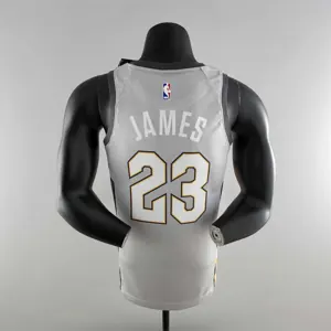 2018 JAMES #23 Cleveland Cavaliers Grey NBA Jersey 6