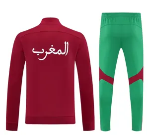 25-26 Morocco Red Football Tracksuit Long Jacket Suits 2