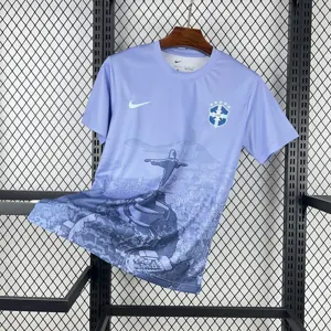 2025 Brazil Cristo Redentor Purple Special Edition T-Shirt Football Apparels Soccer AAAAJersey