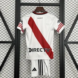 25-26 River Plate Home Kids Kit Futbol Youth Clothing Sports Suits AAAAJersey Supply Yupoo 2