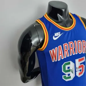 Toscano#95 Golden State Warriors Mexico Exclusive Blue NBA Jersey 8