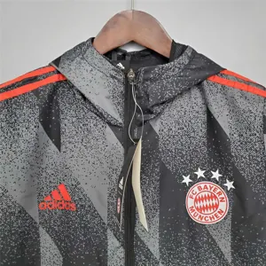 21-22 Bayern Munich Black Pattern Windbreaker 5