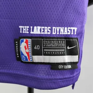 2022 75th Anniversary TOSCANO #95 Los Angeles Lakers City Edition Purple NBA Jersey 2