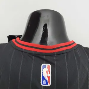75th Anniversary Rose #1 Bulls Flyers Black NBA Jersey 5
