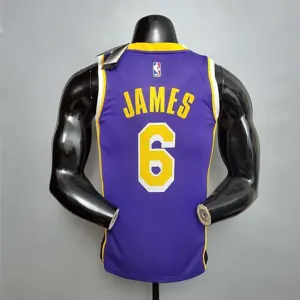 New Lakers Jordan JAMES#6 Theme Purple Round Neck 6