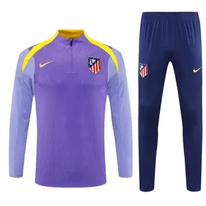 25-26 Barcelona Black POLO Training Kits Football Tracksuits