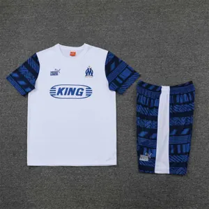 22-23 Marseille training suit short sleeve kit white blue 12