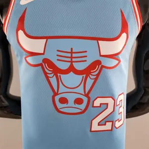 Chicago Bulls JORDAN#23 Blue NBA Jersey 4
