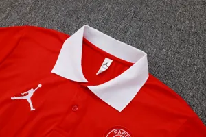 25-26 PSG Polo Red Training Kits Football Tracksuits 4