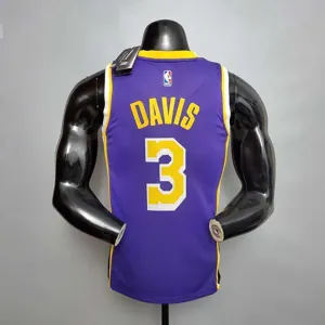 New Lakers Jordan DAVIS#3 Theme Purple Round Neck 7