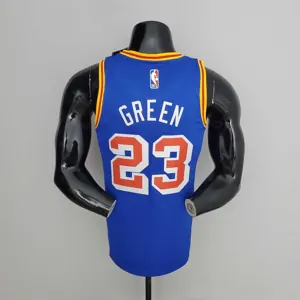 75th Anniversary Green#23 Warriors Vintage Blue NBA Jersey 6