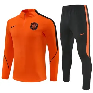 2026 Netherlands Mens Kit Orange Half Pull Training Suit Yupoo 6 4